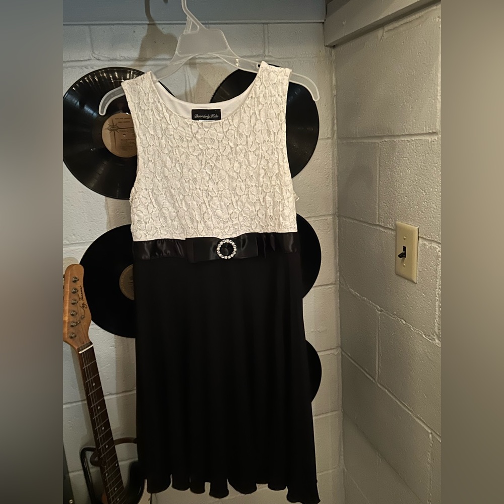 black and white dress
